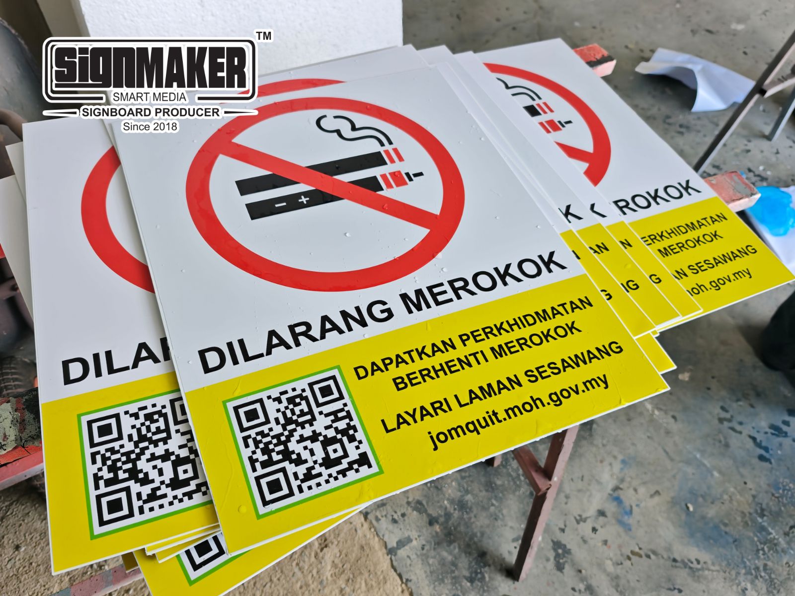 Papan Tanda Notis DILARANG MEROKOK