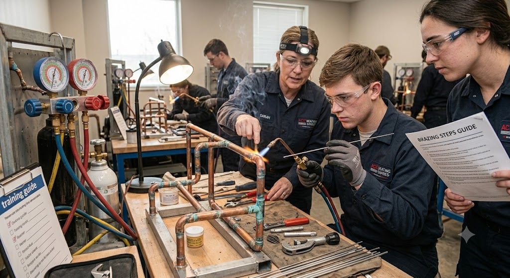 silver brazing copper refrigeration lines training