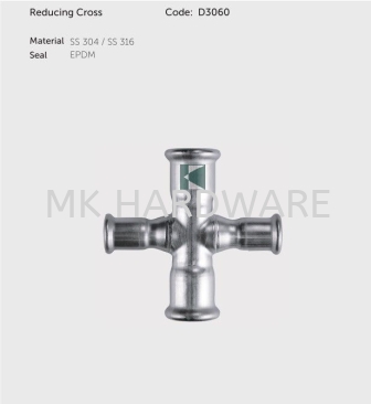 PTM STAINLESS STEEL PIPE FITTING REDUCING CROSS