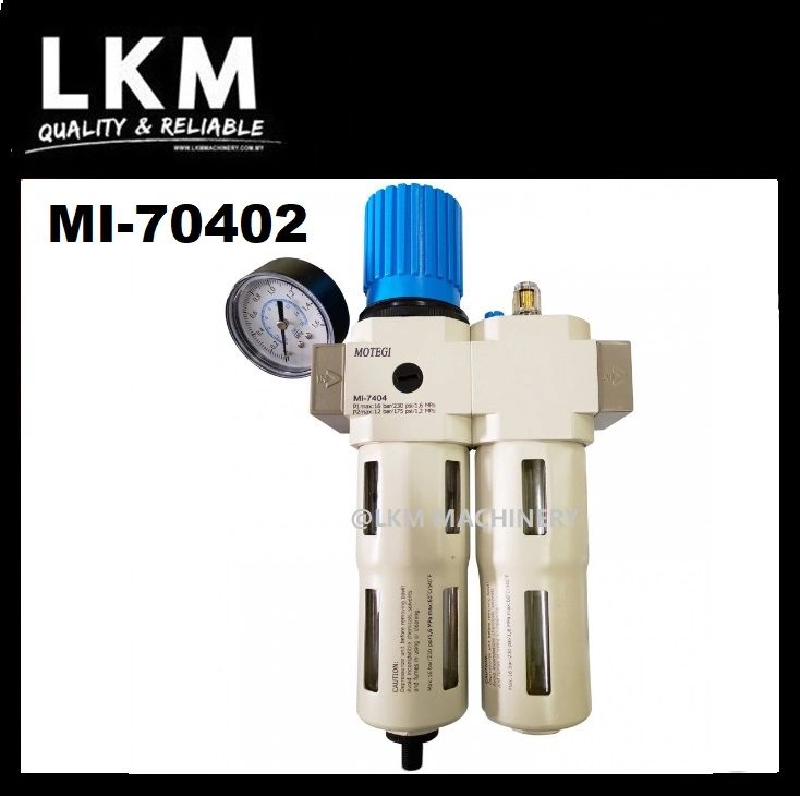 Motegi MI7402: Air Filter + Regulator + Lubricator, 1/4″, 5UM