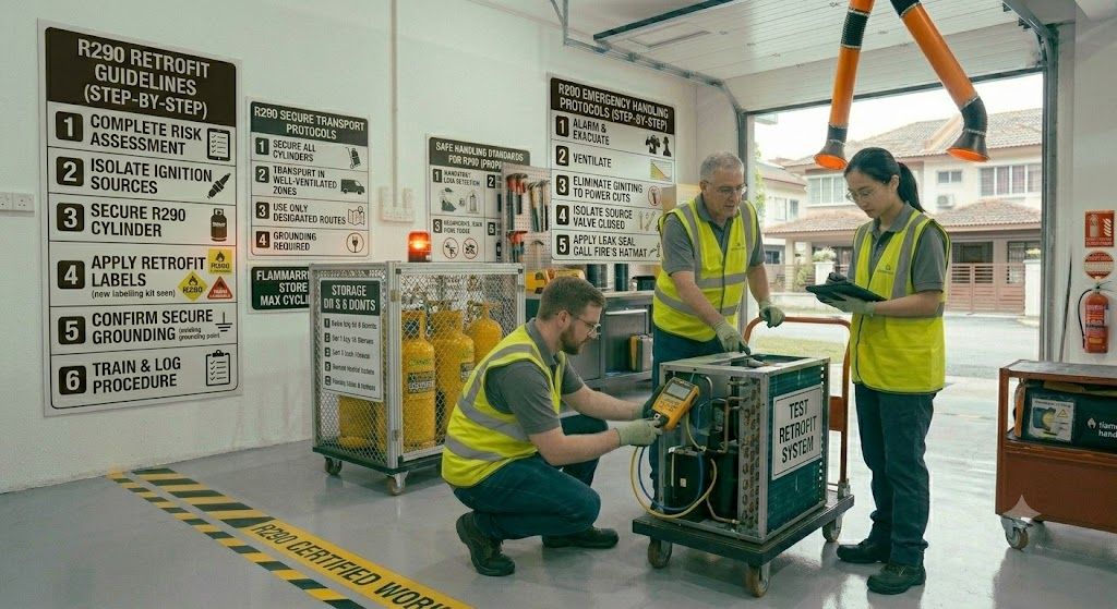 R290 retrofit handling safety guidelines
