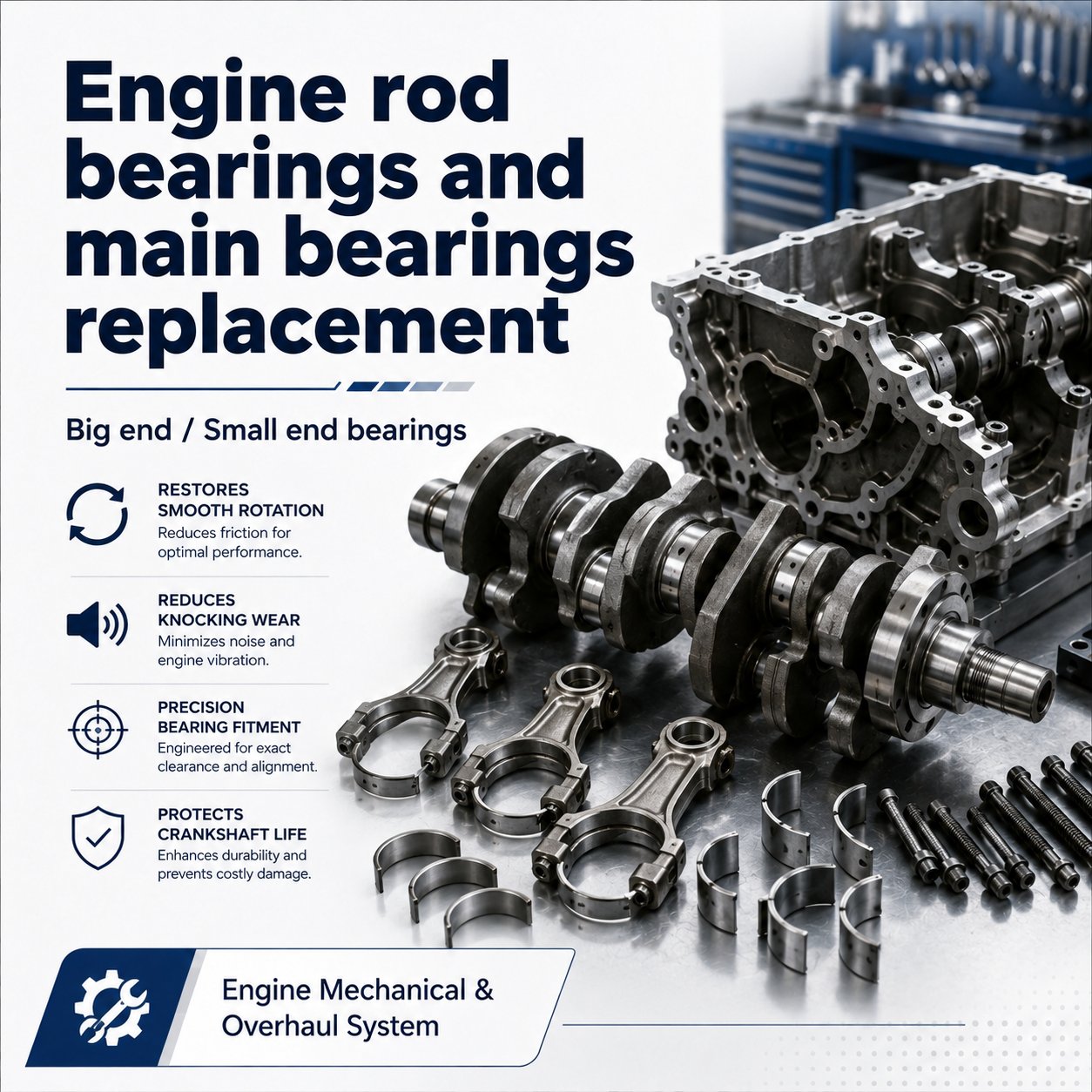 Engine Rod Bearings And Main Bearings Replacement