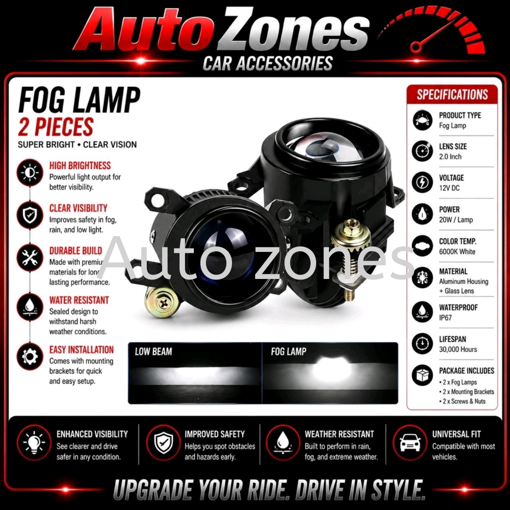 3.0 Inch Bi-LED Projector Fog Lamp 150W High Brightness LED Fog Light Upgrade for Toyota Perodua Proton Honda Universal Vehicles