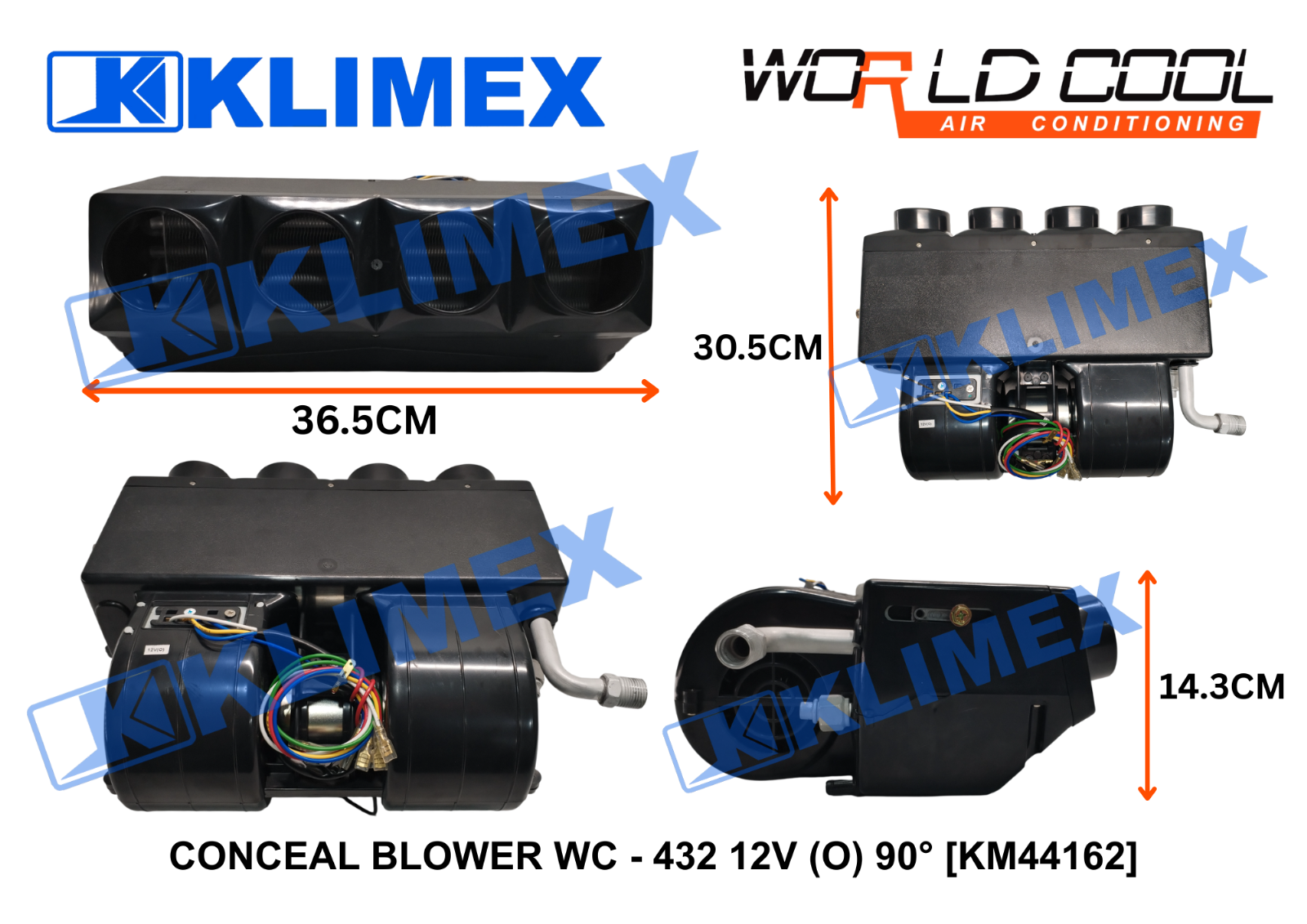 CONCEAL BLOWER WC - 432 12V (O) 90掳 [KM44162]