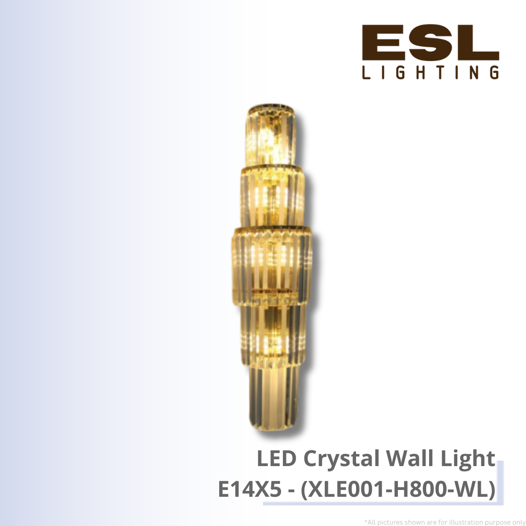 LED Crystal Wall Light E14X5 - XLE001-H800-WL