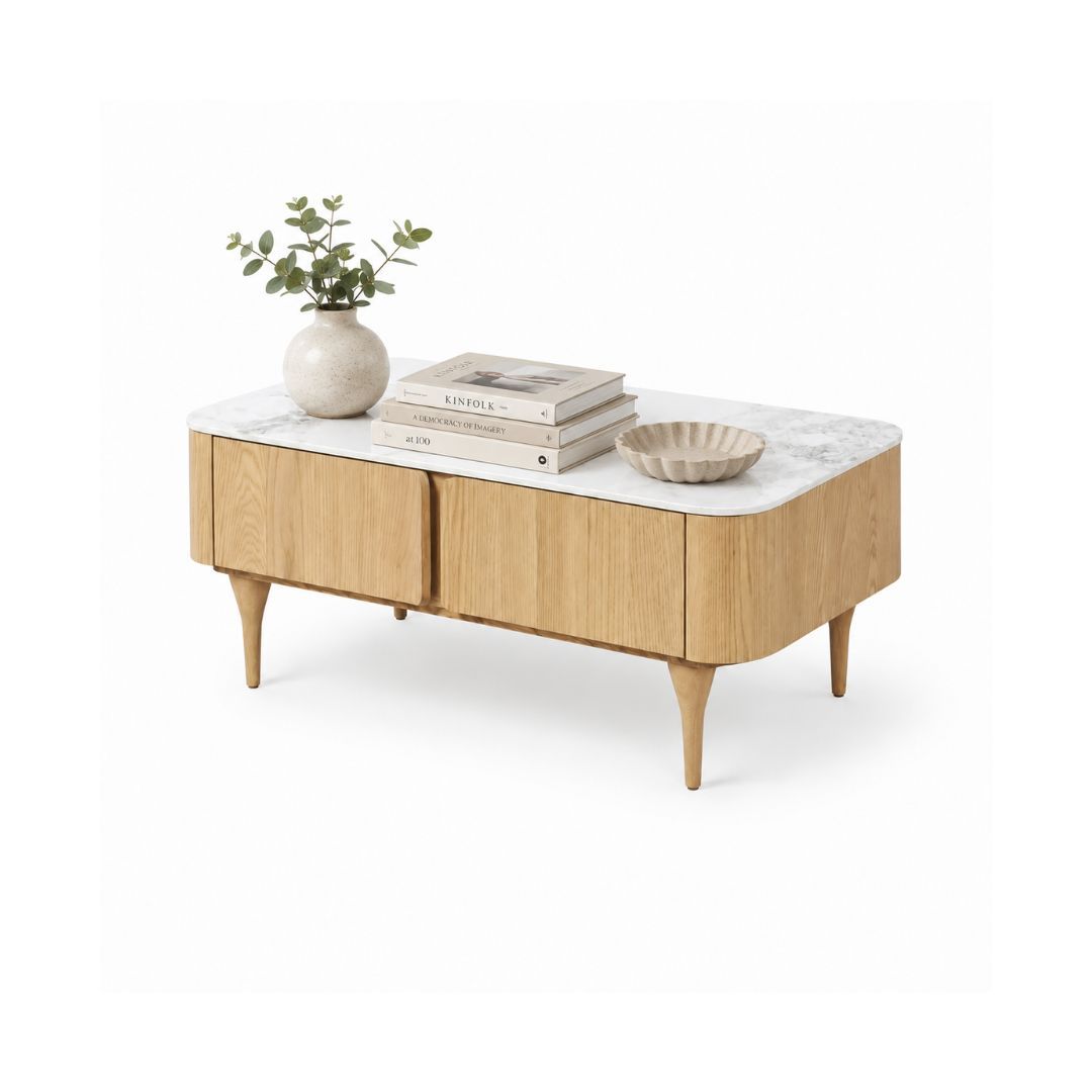 MERIDIA Rectangle Coffeee Table C/W 2 Doors