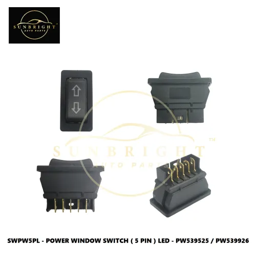 SWPW5PL - POWER WINDOW SWITCH ( 5 PIN ) LED - PW539525 / PW539926