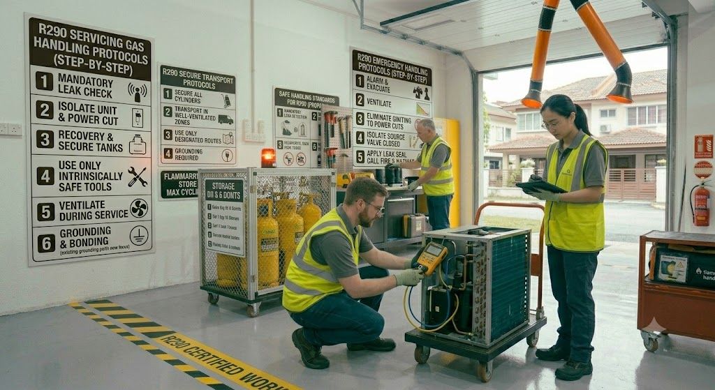 R290 servicing gas handling protocols
