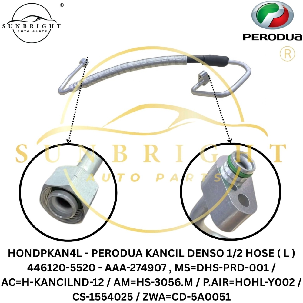 HONDPKAN4L - PERODUA KANCIL DENSO 1/2 HOSE ( L ) 446120-5520 - AAA-274907 , MS=DHS-PRD-001 / AC=H-KANCILND-12 / AM=HS-3056.M / P.AIR=HOHL-Y002 / CS-1554025 / ZWA=CD-5A0051