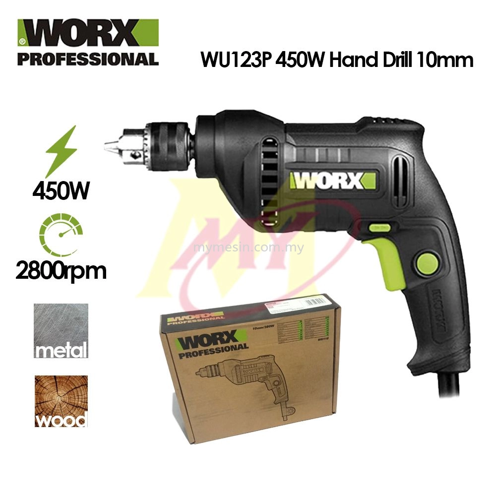 WORX WU 123P Hand Drill 10mm 450W 