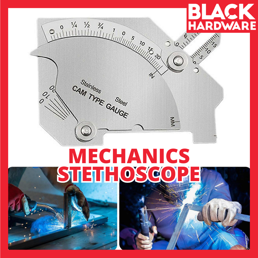 Black Hardware Stainless Steel Cam Type Welding Gauge – Multi-Functional Welding Inspection Tool for Weld Height, Angle, and Gap