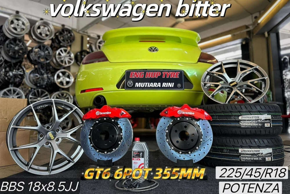 Volkswagen Beetle Brembo Brake Kit GT6 6 Pot 355MM