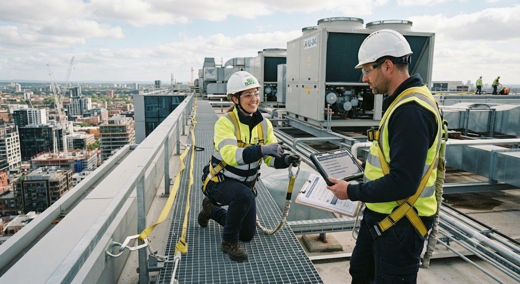 aircon technician PPE procedures for height work