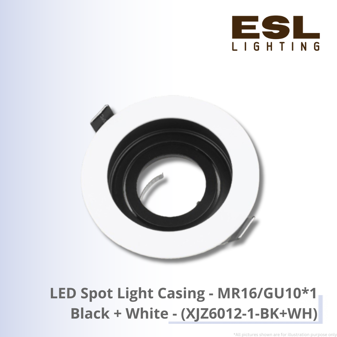 LED Spot Light Casing MR16/GU10*1 Black + White - XJZ6012-1-BK+WH