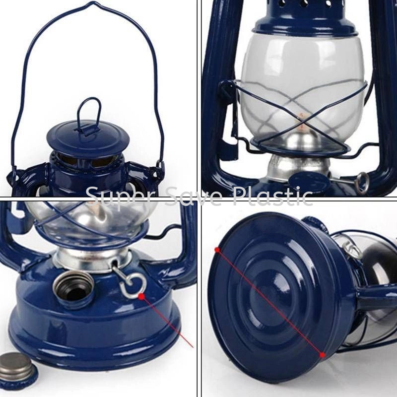 Vintage Portable Kerosene Lamp /Lampu Pelita Minyak Tanah/Metal Iron Camping Kerosene Lamp (24cm)