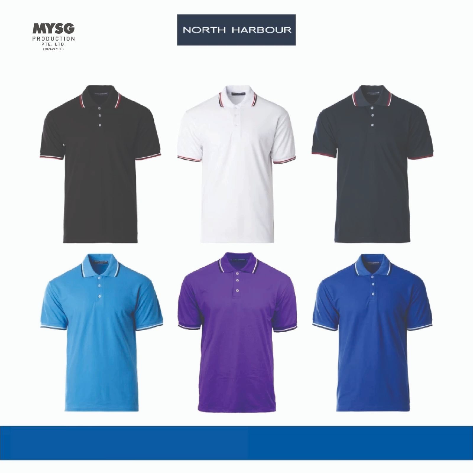 North Harbour Unisex Saffron Polo - Navy / White / Forest Green / Sapphire / Purple / Royal NHB2700
