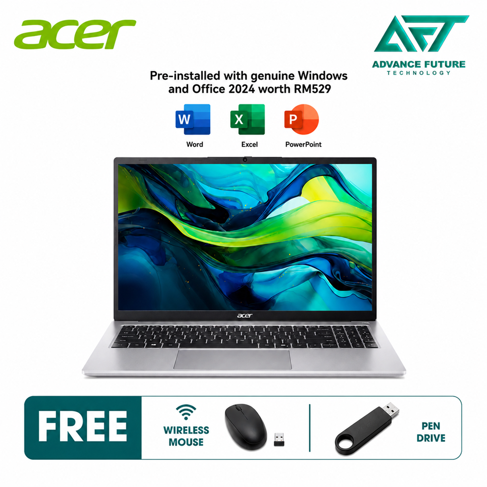 Acer Aspire Lite 15 AL15-53P-59PC 15.6" FHD Laptop Pure Silver ( Intel Core 5 120U, 16GB, 512GB SSD, Intel, W11, H&S 2024&M365 )