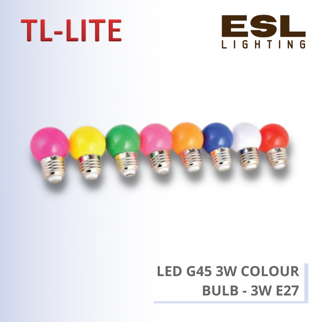 TL-LITE  LED BULB G45 3W COLOUR BULB - 3W E27
