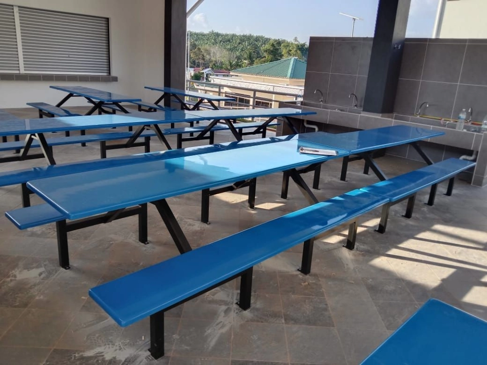 8 Seater Canteen Set Table Bench | Fibreglass Canteen Table | Cafeteria Table Chair | Food Court Canteen Set | Cafe Furniture | Penang | KL | kEDAH | Kuala Perlis | Kuala Kedah | Alor Setar | Chendering | Bachok | Ipoh