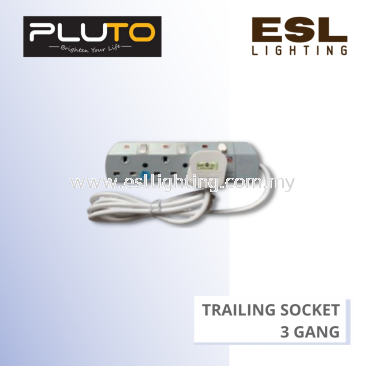 PLUTO Trailing Socket - 6713-3 Gang