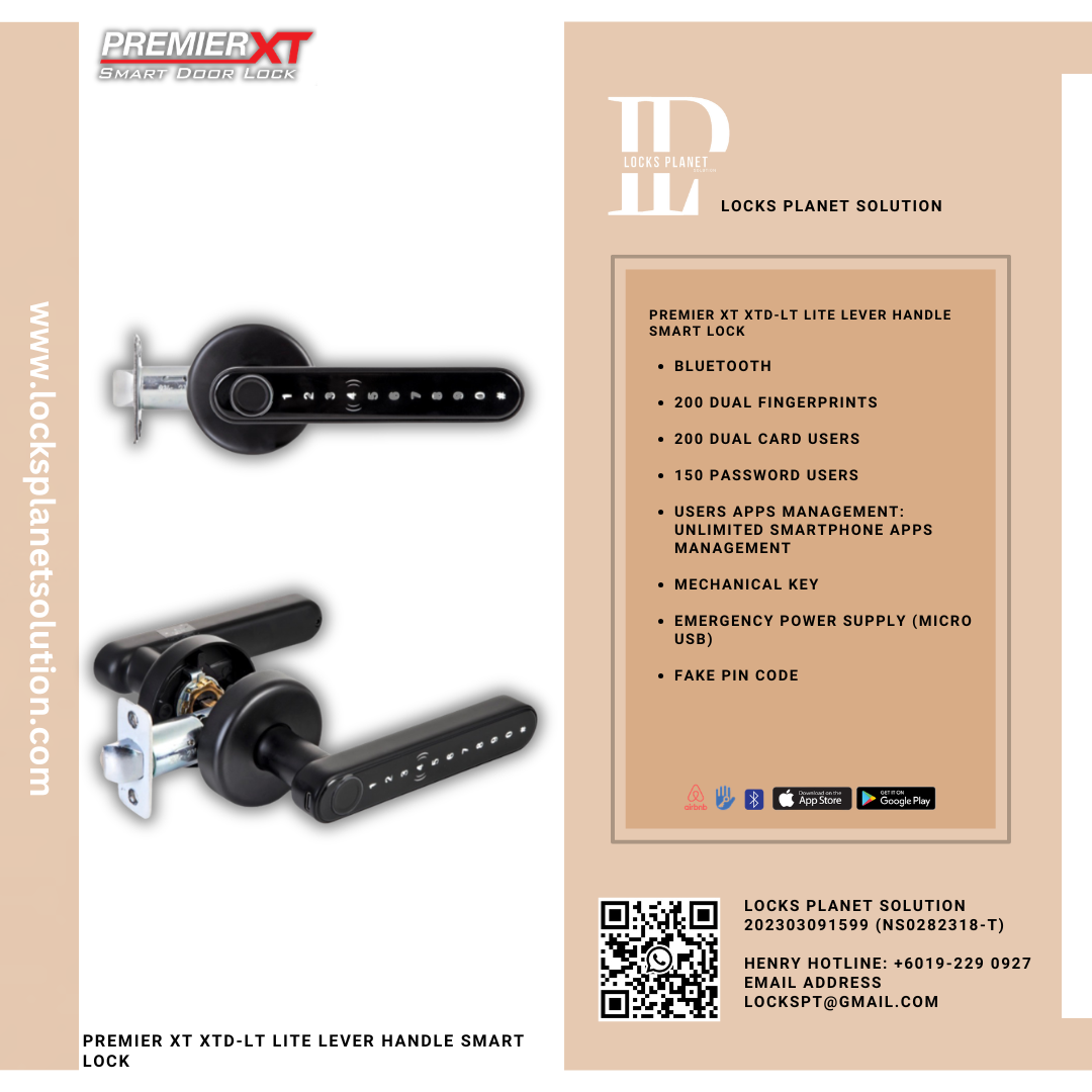 PREMIER XT XTD-LT LITE LEVER HANDLE SMART LOCK