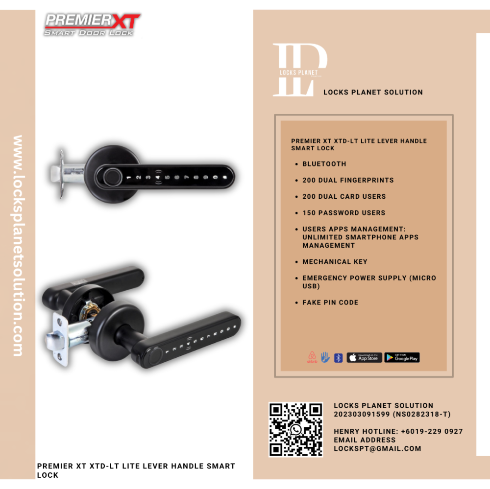 PREMIER XT XTD-LT LITE LEVER HANDLE SMART LOCK