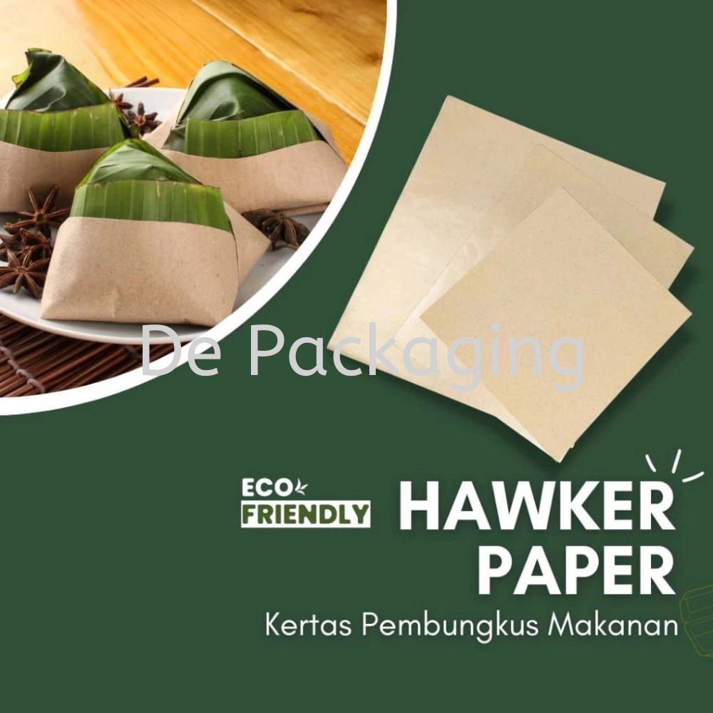 Hawker Paper / Brown Kertas Minyak / Kertas Nasi Lemak (70pcs)