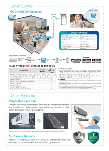 RESIDENTIAL DAIKIN FTV-P SERIES R32 NON-INVERTER (WIFI) - SMART CONTROL AIR CONDITIONER (SELANGOR, SHAH ALAM, KUALA LUMPUR)