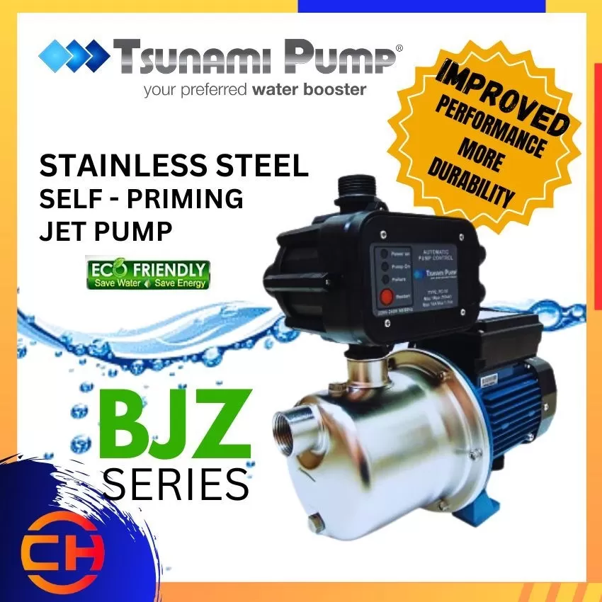 TSUNAMI PUMP BJZ037K/ BJZ075K/ BJZ100K/ BJZ150K SERIES STAINLESS STEEL SELF - PRIMING JET PUMP 