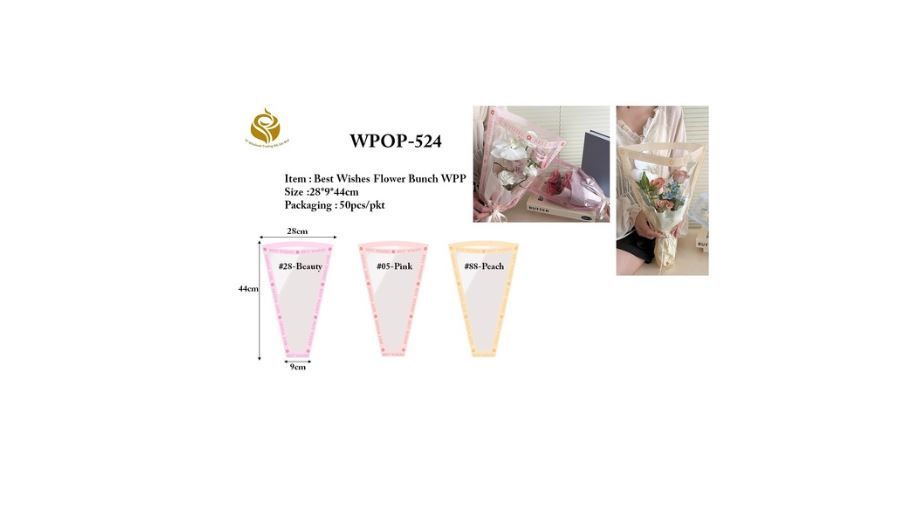 Best Wishes Flower Bunch Wrapping Paper/ Wholesale Best Wishes Wrapping Paper – Bulk Floral Sheets for Gift Bouquets (WPOP-524)
