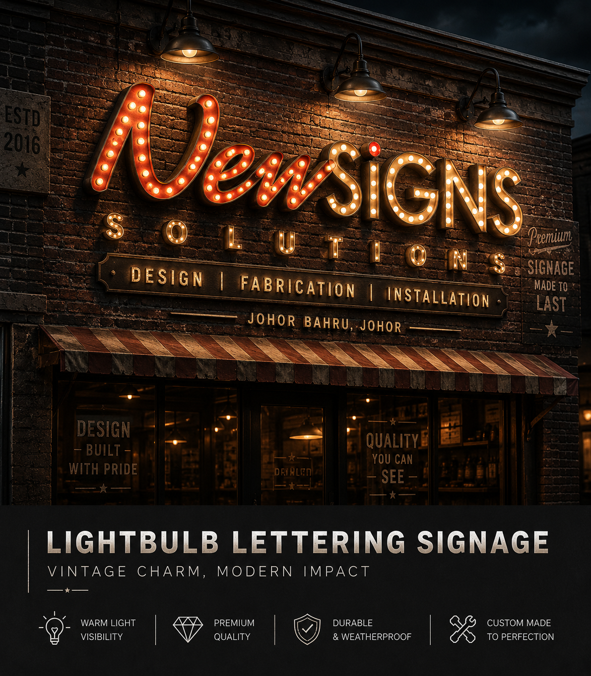 Lightbulb Letterings Signage