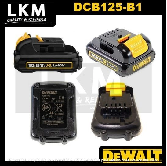 DEWALT DCB125-B1 10.8V XR LI-ION BATTERY (1.3AH) Seremban, Negeri Sembilan  (NS), Malaysia Supplier, Suppliers, Supply, Supplies | LKM Machinery &  Trading