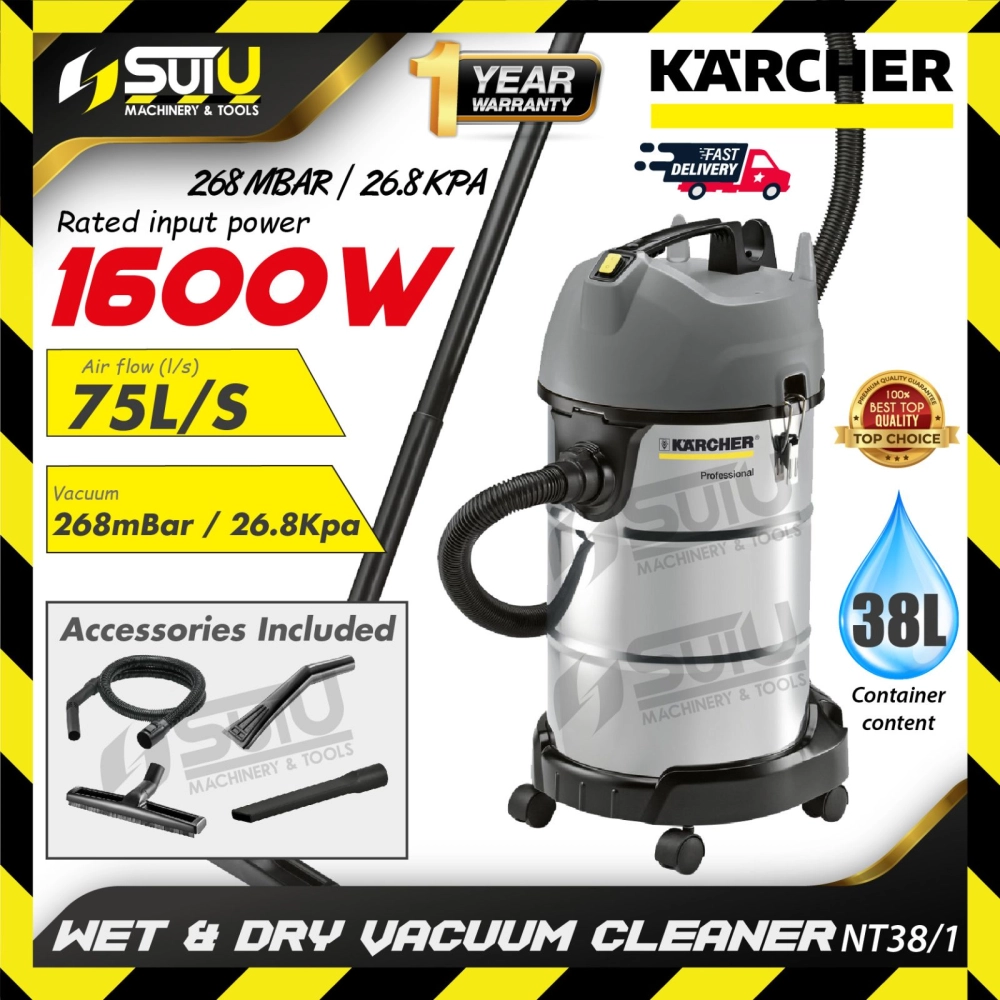 KARCHER NT38/1 | NT 38/1 Classic Wet & Dry Vaccum Cleaner / Vakum 1600W