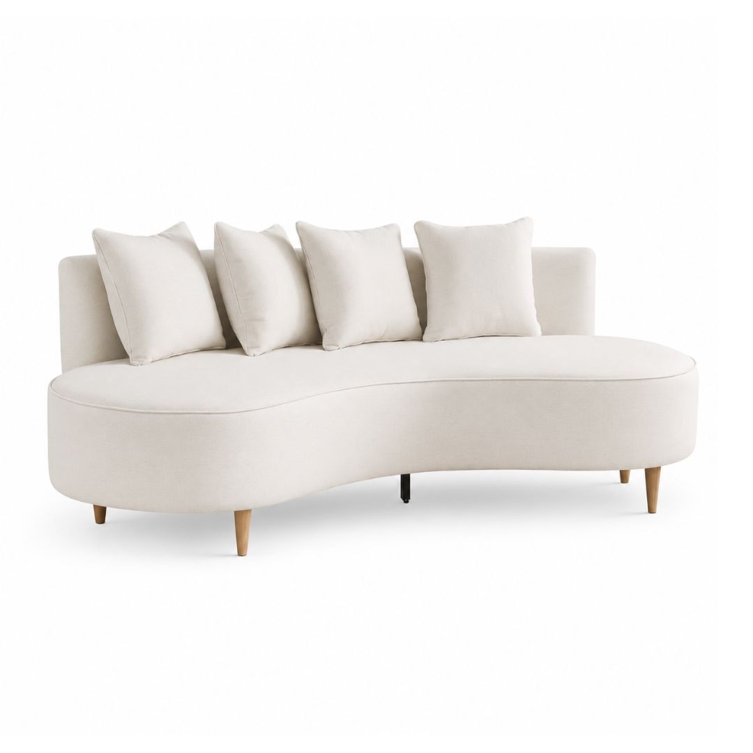 3 Seater Fabric Sofa C/W Wooden Leg