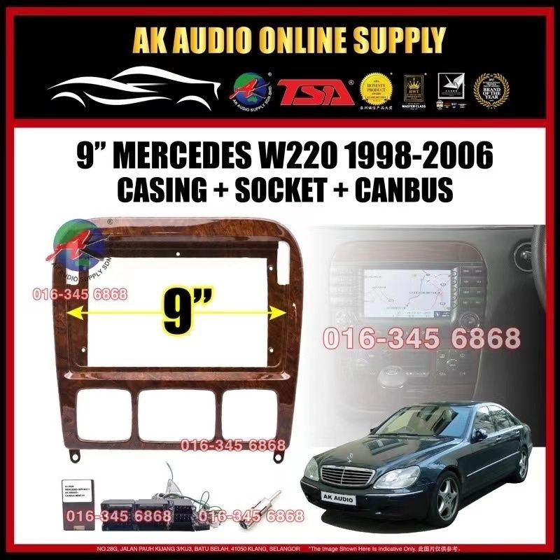 [ MTK 2+32GB ] TSA Mercedes Benz W220 1998 - 2007 ( Wood ) Android 9'' inch Car player Monitor