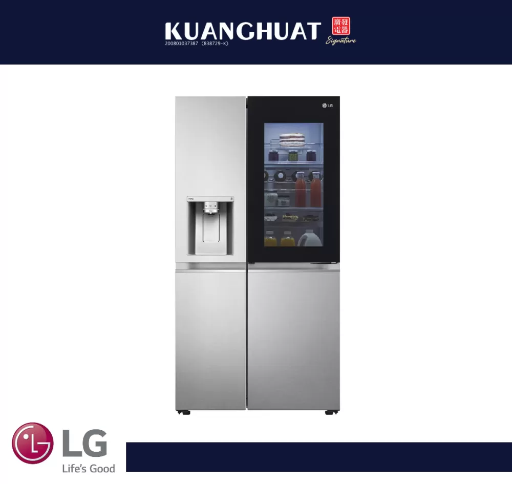 LG 674L Side-by-Side Fridge with InstaView & Door-in-Door™ in Noble Steel Finish GC-X257CSES