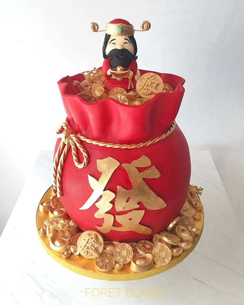 Prosperity God Of Fortune Money Bag Cake