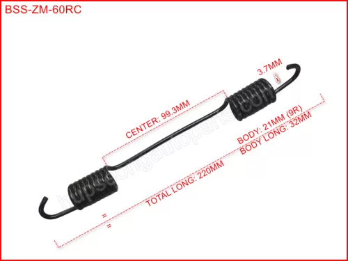 HINO ZM FRONT REAR BRAKE SHOE SPRING SHORT BOGIE #60=DOUBLETL220MM (BSS-ZM-60RC)