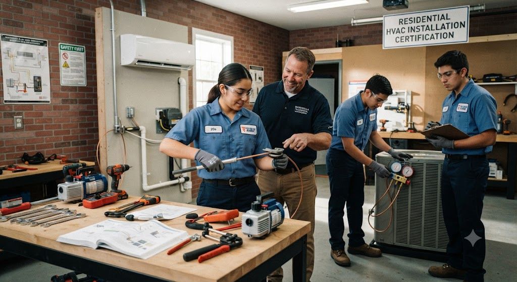 Residential air conditioning installation training