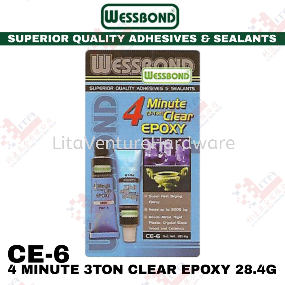 WESSBOND BRAND 4 MINUTE 3TON CLEAR EPOXY - CE6
