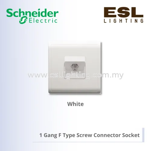 SCHNEIDER Pieno 1 Gang F Type Screw Connector Socket (Astro) - E8231TVF_WE E8231TVF_WG