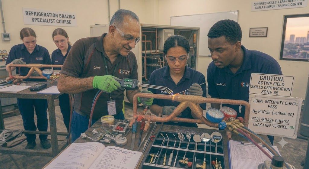 refrigeration installation brazing leak-free skills