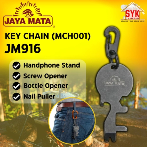 SYK Jaya Mata JM916 MCH001 Multifunctional Keychain Pocket Holder Handphone Stand Screw Opener Bottle Opener Nail Puller