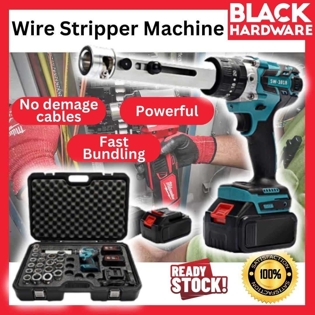 Black Hardware Automatic Wire Stripper Cutter Machine Drill Wire Cutter Wire Stripping Machine Cable Stripper Tools Peel