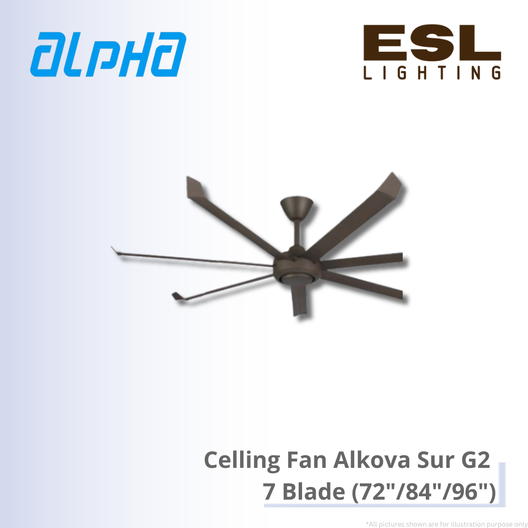 ALPHA Celling Fan Alkova Sur G2 - 7 Blade (72"/84"/96")