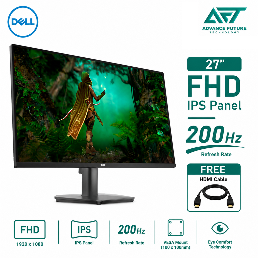 Dell 27 SE2725HG 27" FHD IPS 200Hz Flat Monitor ( 2x HDMI, DP, Audio, 3 Years Warranty )