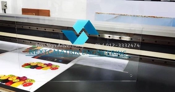 CLEAR ACRYLIC REVERSE FLAT BED PRINTING (NEXTGMATRIX ENGINEERING, KL, 2020)