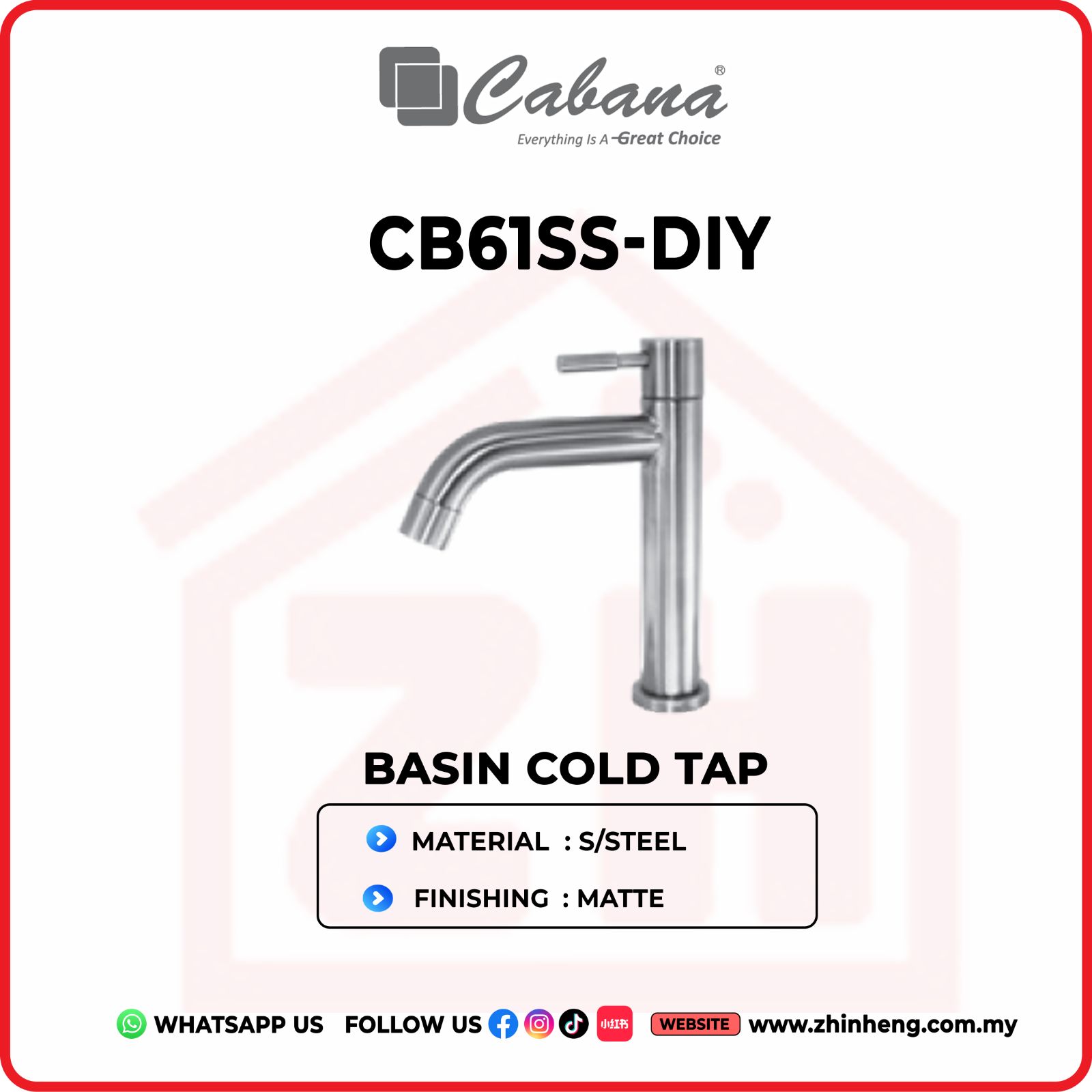 CABANA BASIN COLD TAP CB61SS-DIY