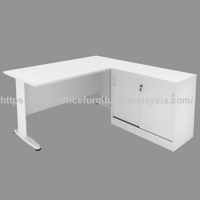 4 ft L Shape Executive Table With Side Cabinet OFTFT016