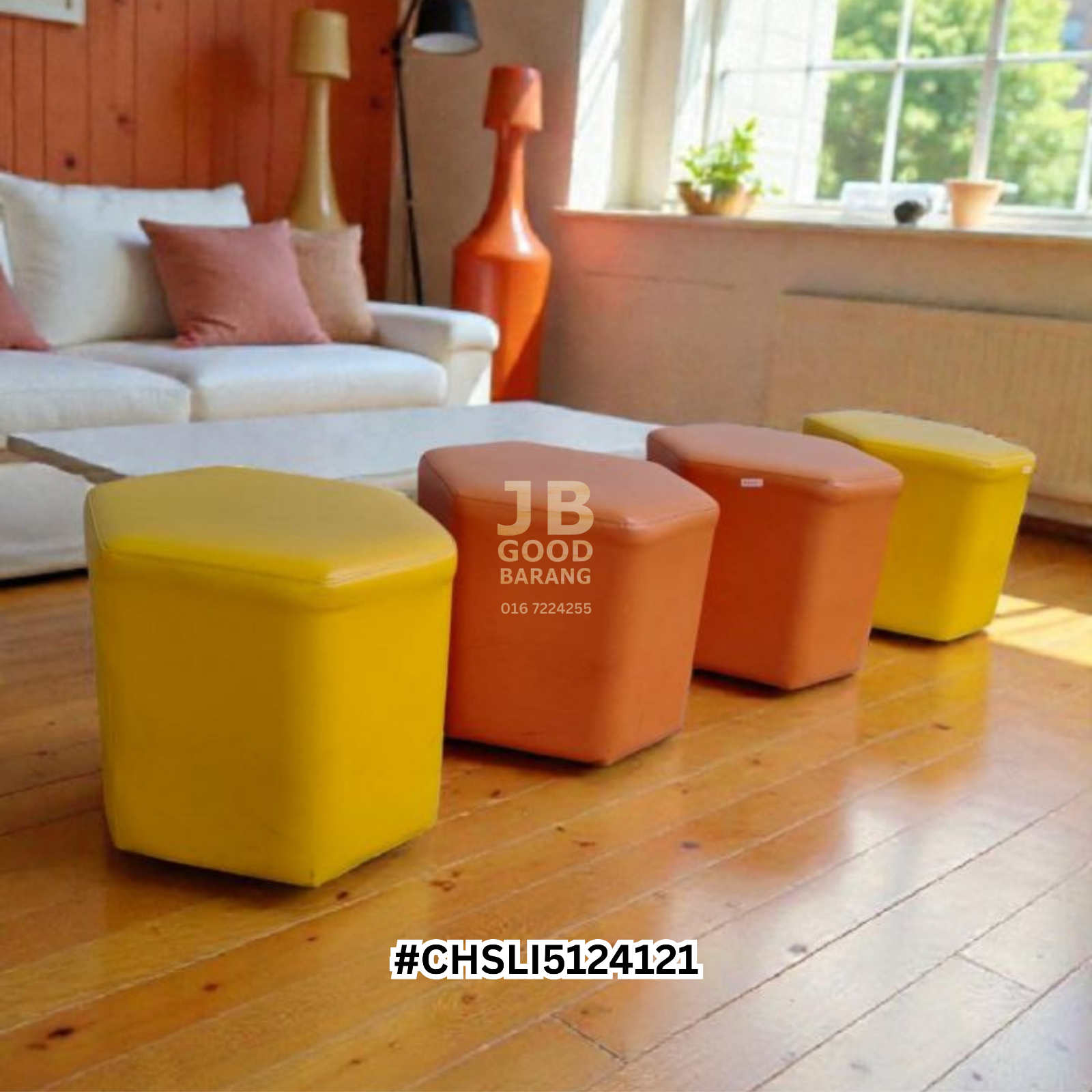 [ALLSOLD] Heavy Good Quality Hexagon Faux Leather Stools